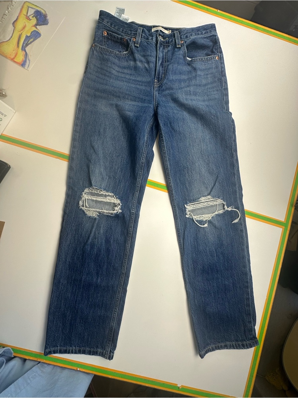 Levi's Medium Blue Low Pro Straight Jeans
